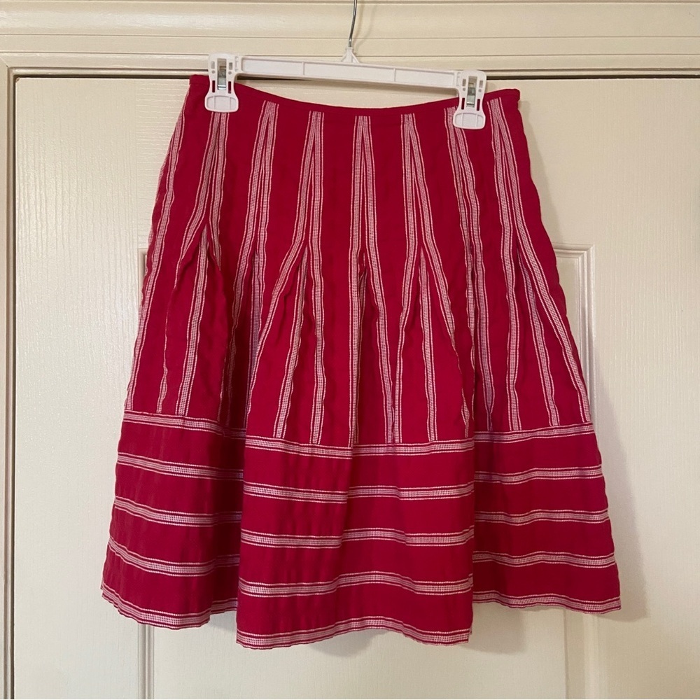 Talbots Red Striped Skirt